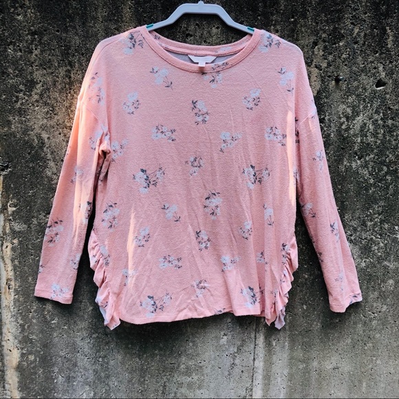LC Lauren Conrad Pink Floral Top - Picture 1 of 10